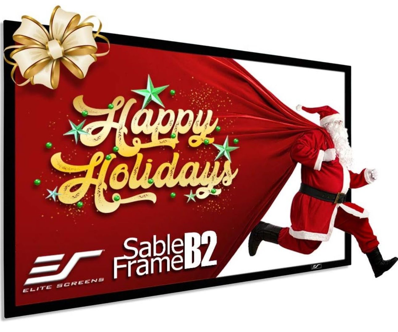 Elite Screens Sable Frame B2, 120-INCH Diag. 16:9, Active 3D 4K / 8K Ultra HD Projector Screen With Kit, SB120WH2