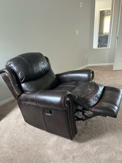 Dark Brown Leather Recliner Chair