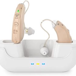 Hearing Aids, Rechargeable Hearing Aid for Seniors Adults with Noise Cancelling, Digital Invisible Hearing Amplifier with Volume Control, Portable Cha
