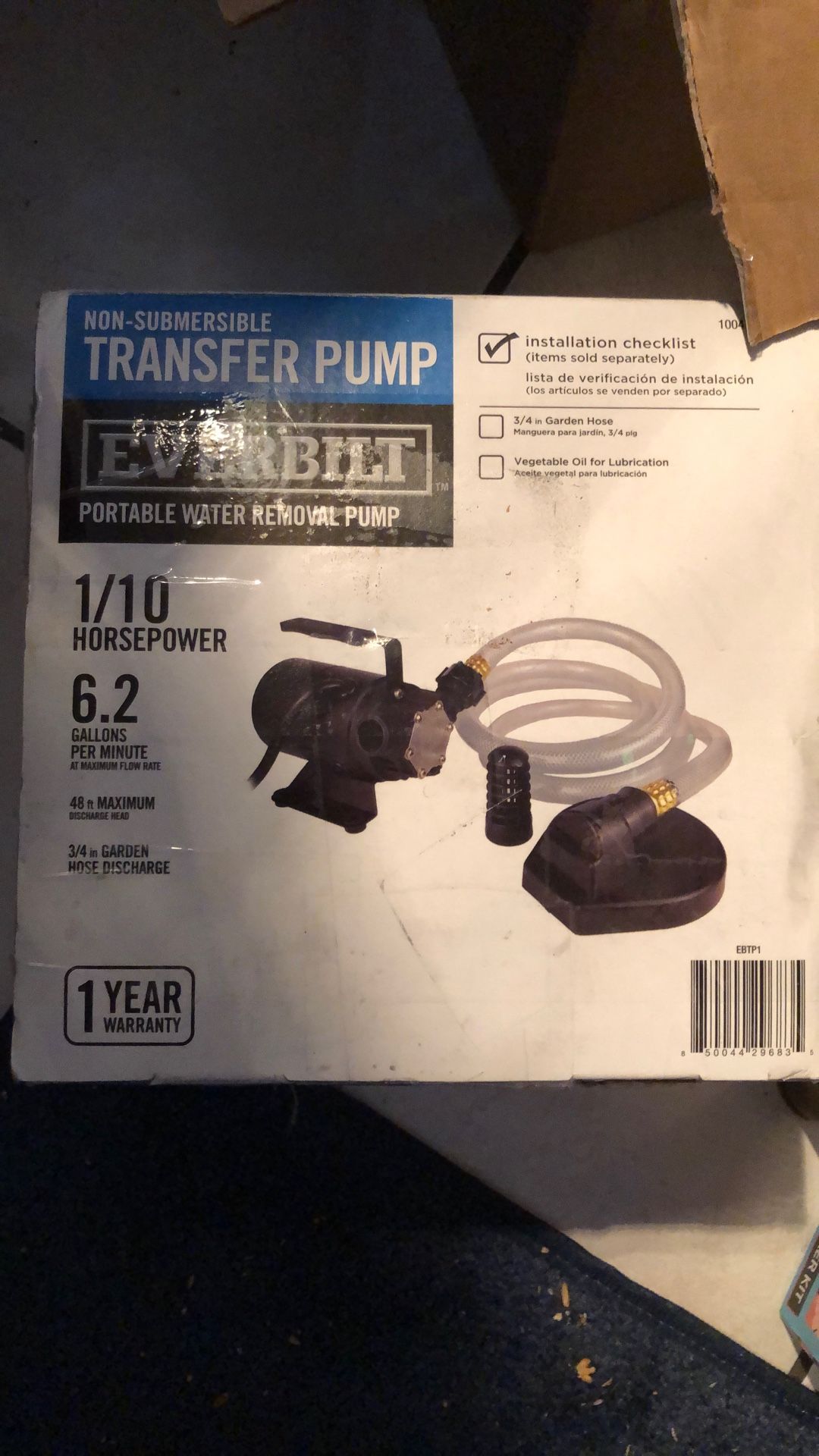 Everbilt Portable Water Transfer Pump