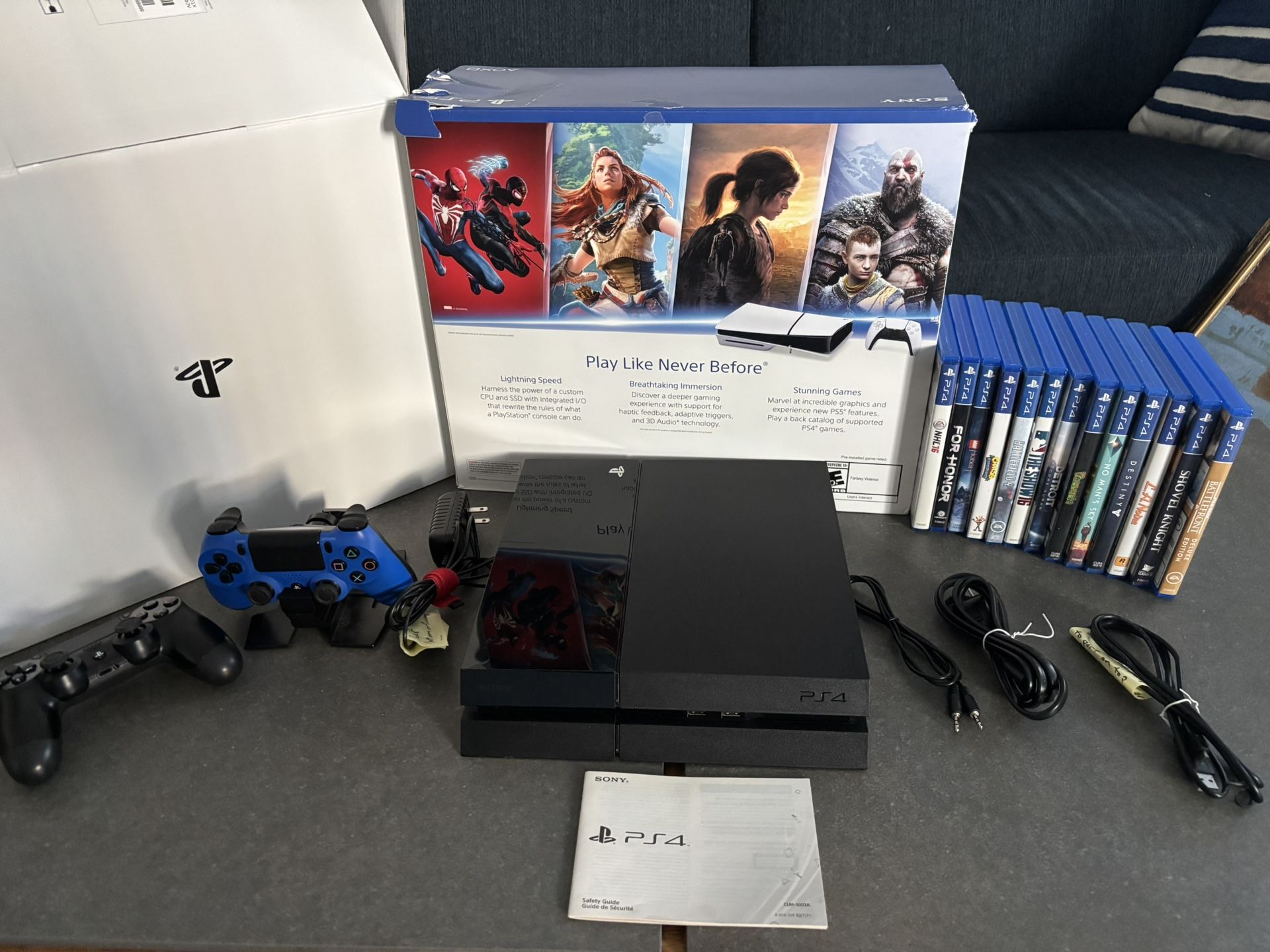 PS4 With Handsets/dock And Over A Dozen Games!