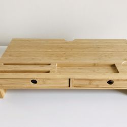 Bamboo desk organizer and Bamboo bench