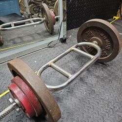 Tricep Bar With 37 ½ Lbs Each Side