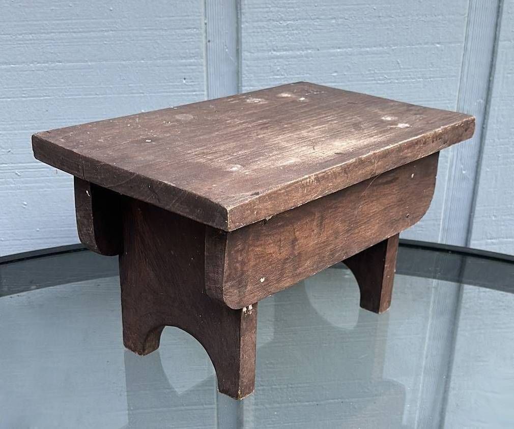 Small Antique Primitive Wooden Stool