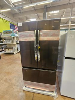 32 cubic feet Samsung French door refrigerator black stainless steel 