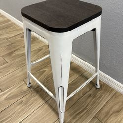 Industrial Metal & Wood Stool