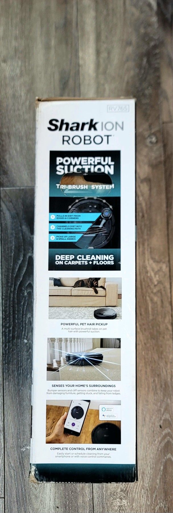 SHARK RV765 ION Robotic Vacuum, Wi Fi Connected, 120min Runtime, Compatible with Alexa, Multi Surface Cleaning, (BRAND NEW FACTORY SEALED)