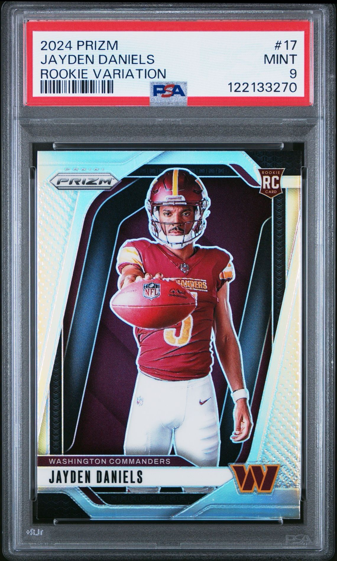 2024 Jayden Daniels Prizm Silver PSA 9 Commanders