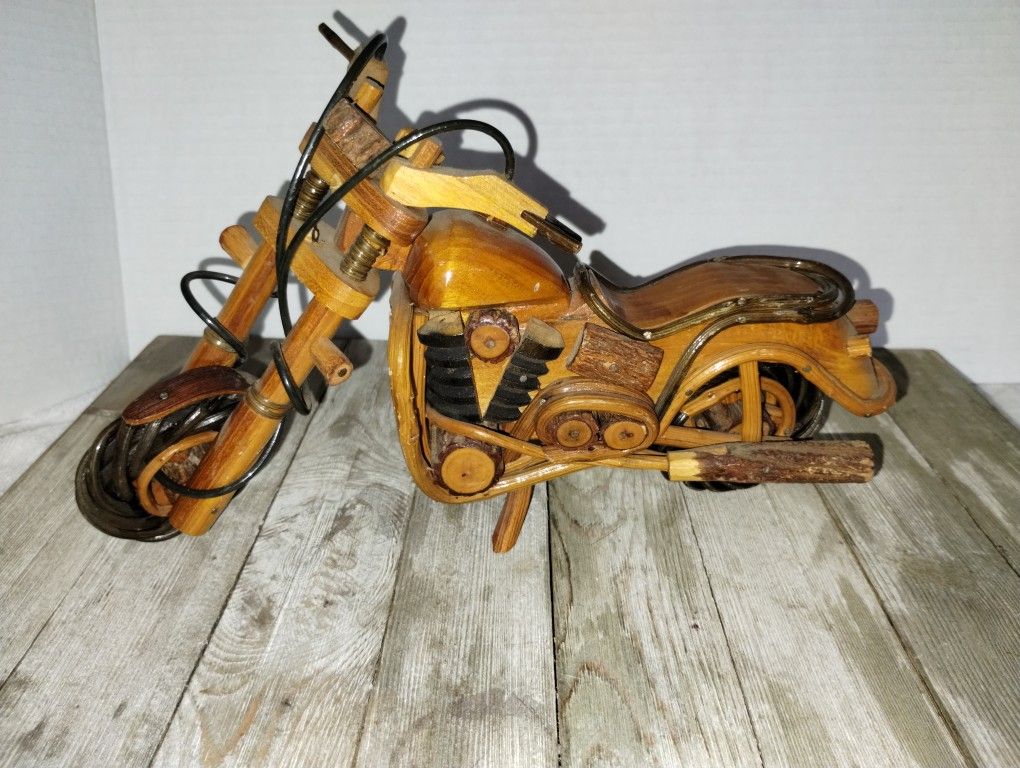 Carved Wooden Harley Motorcycle