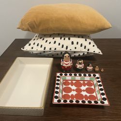 Decor Bundle (Trays + Pillows + Nesting Doll) – $55 OBO, Pickup Only