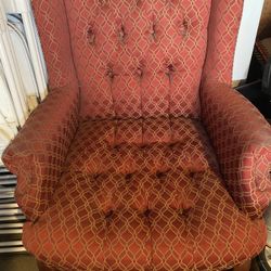 2 Red Wingback Chairs