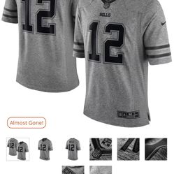 Jim Kelly Buffalo Bills Nike Gridiron Gray Limited Jersey - Gray