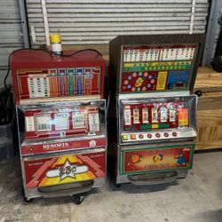 Two Bally 25 Cent Slot Machines Novelty