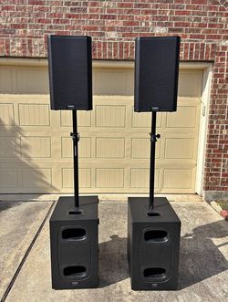 QSC PA Speaker and Subwoofer System Pair