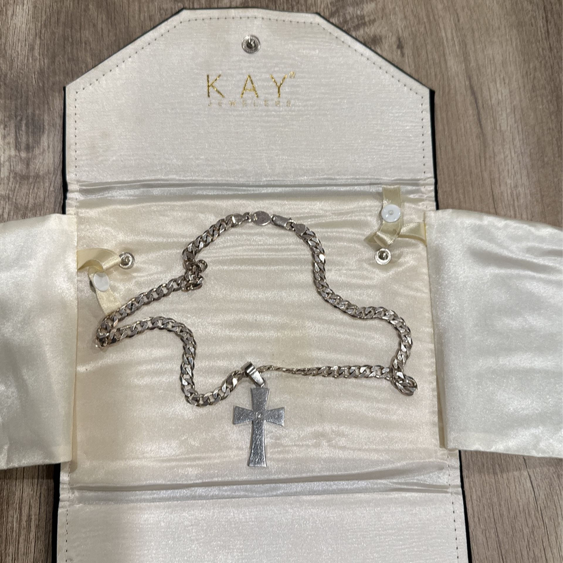 Silver Chain With Cross