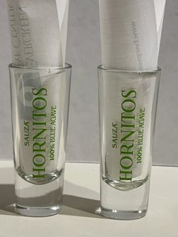 2 HORNITOS TEQUILA SHOT GLASSES