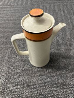 Vintage Rainbow Caroline Stoneware Creamer w/ Lid Beige/Orange Japan MPN 653