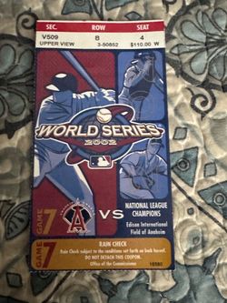 2002 World Series Game 7 Ticket Stub