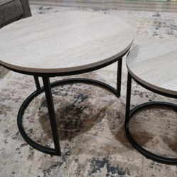 Modern Round Nesting Coffee Table Set (2-Piece)