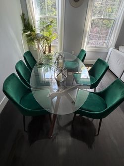 Dining Set (Glass Table & 6 Chairs)
