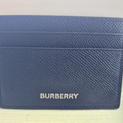 Brand New Burberry Navy Blue Leather Card Holder