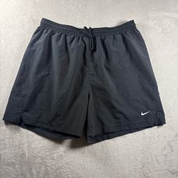 Vintage 90s Nike Team Shorts Men’s M Black Athletic Lightweight Stretch #3F