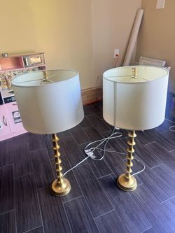 Pair of Gold Lamps – $75