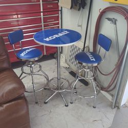 Kobalt Table With Two Swivel Bar Stools