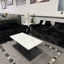 Black Sofa & Loveseat