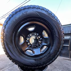 1 GOOD USED RIM & TIRE FOR SPARE For CHEVY SILVERADO 16X6 1/2   8 LUGS  LT245/75R16 10ply PATHFINDER TIRE $50 PICKUP ONLY 