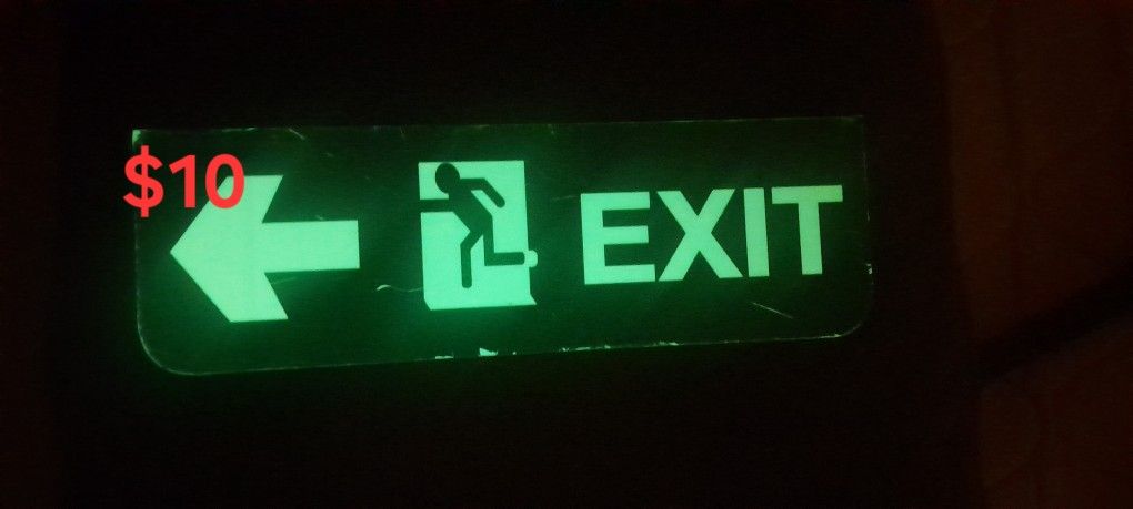 Glow In The Dark EXIT Sign