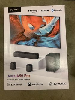 NEW ULTIMEA Aura A50 5.1 Dolby Atmos Soundbar w/ Subwoofer & Rear Speakers