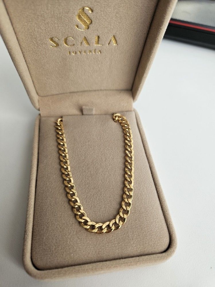 18K Yellow Gold 5mm Flat Curb Chain