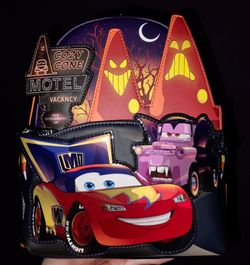 Brand New! Loungefly Disney Pixar Cars Halloween Costumes Glow-in-the-Dark Mini Backpack