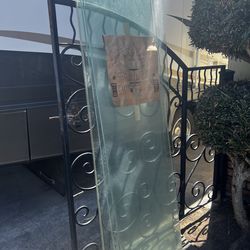 Shower door panel for walk in shower