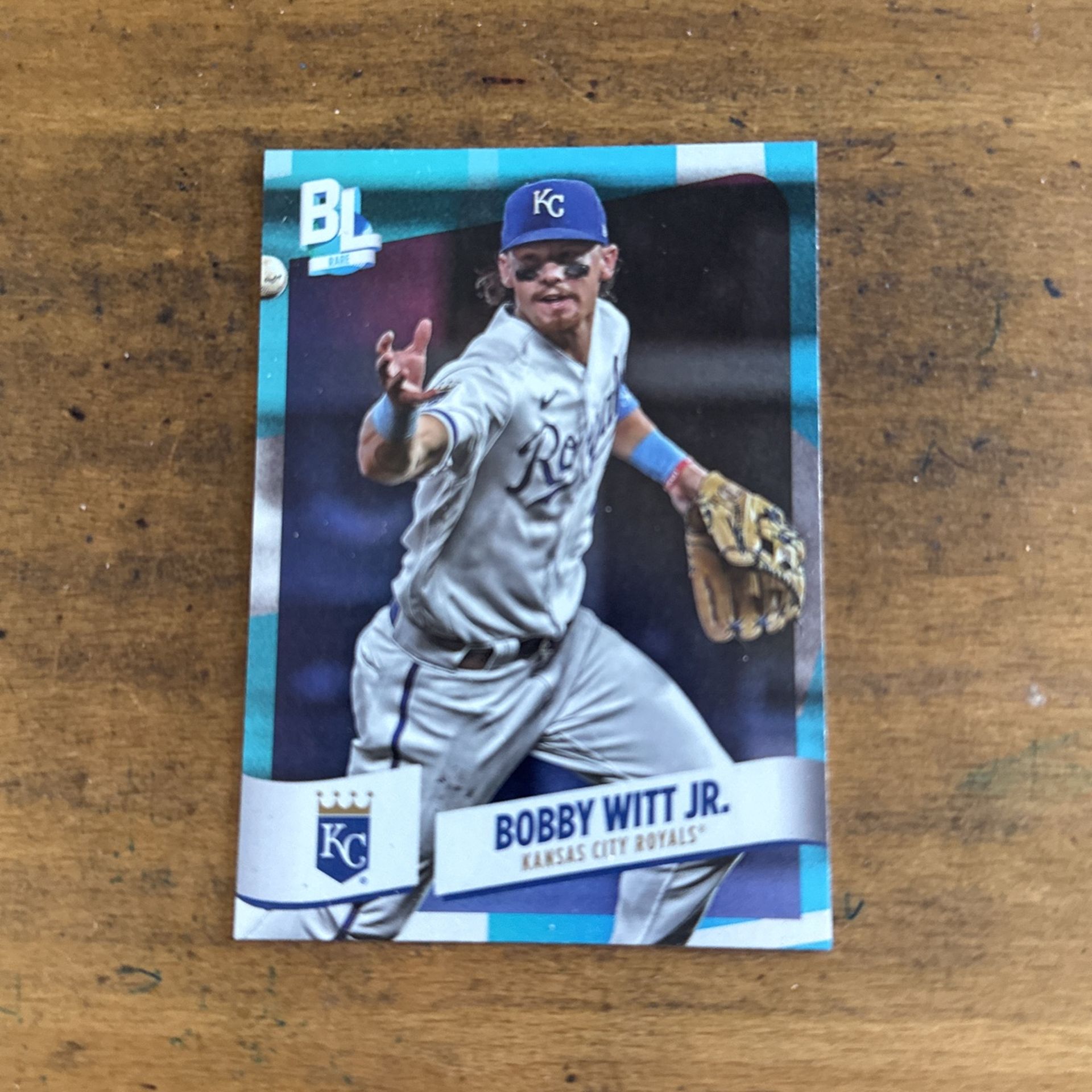 2024 BIG LEAGUE BOBBY WITT JR BLUE FOIL CARD AND 2024 TOPPS CARD