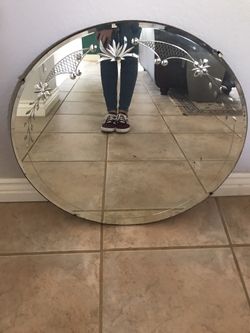 Antique etched mirror-Large