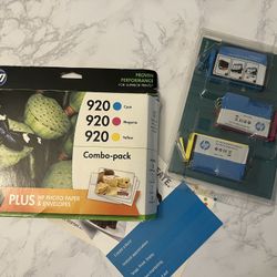 HP 920 Combo Pack Cyan Magenta Yellow Photo Paper & Envelopes Expires Oct 2016