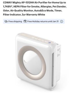COWAY Mighty AP-1512HH Air Purifier $229 MSRP