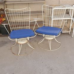Vintage MCM Metal Chairs, Set of 2