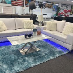 Black Friday Pre-sa;e White Sofa & Loveseat Set For Sale ( Furniture Assembly) New 