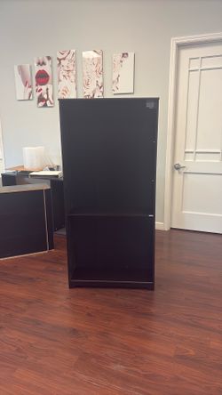 Black tall shelf
