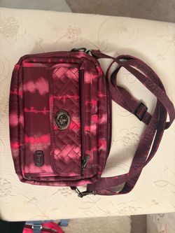 Lug Crossbody / Shoulder Bag – Burgundy & Pink – $35 OBO
