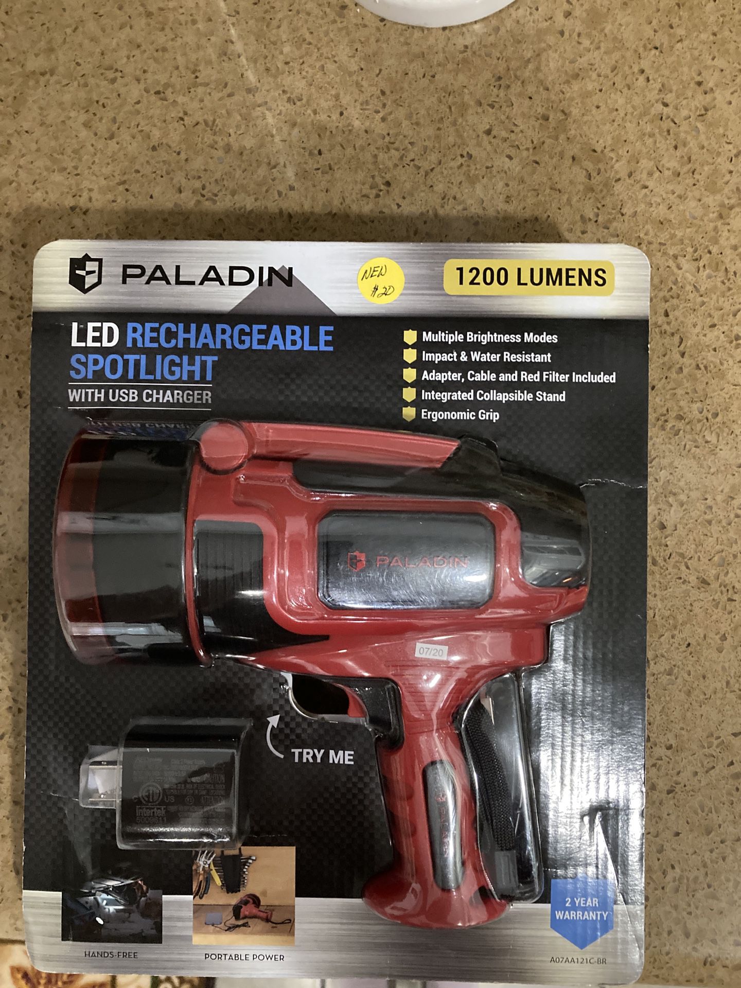 NEW Paladin LED Rechargeable Spotlight With USB Charger