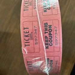 2000 Red Tickets Double Roll 50/50 Raffle, Tickets For Events, Door Prizes 