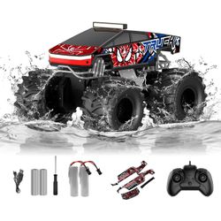 New-Remote Control Car, Amphibious Monster Truck Toys for Boys RC Cars, 2.4 GHz Waterproof RC Trucks, 1:18 4WD All Terrain Off-Road Pickup, Cool Chris