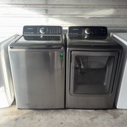 Gray Samsung Washer And Electric Dryer Matching Set