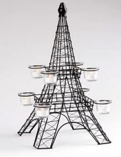 Eiffel Tower Metal votive candle holder 20” new