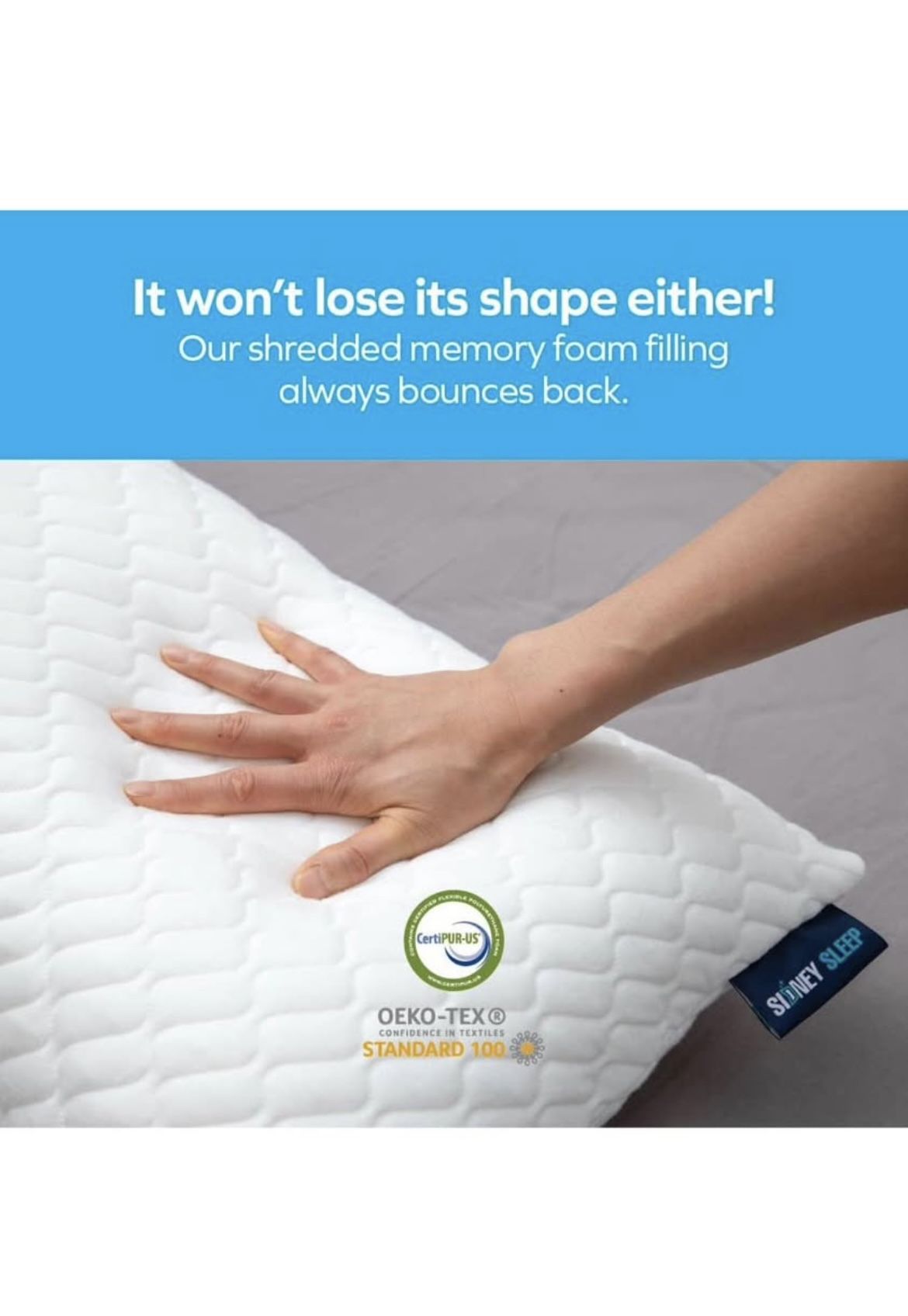 Sidney Sleep Bed Pillow for Side and Back Sleepers-Adjustable Filling-Memory Foam Pillow