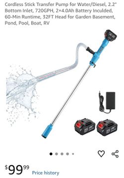Battery Water Transfer Pump